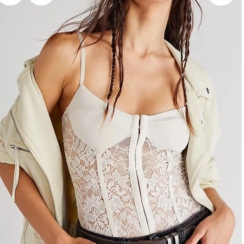 FREE PEOPLE NIGHT RYTHM BUSTIER LACE BODY SUIT XL - Picture 3 of 4